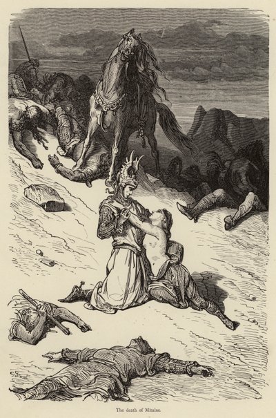 De dood van Mitaine door Gustave after Dore